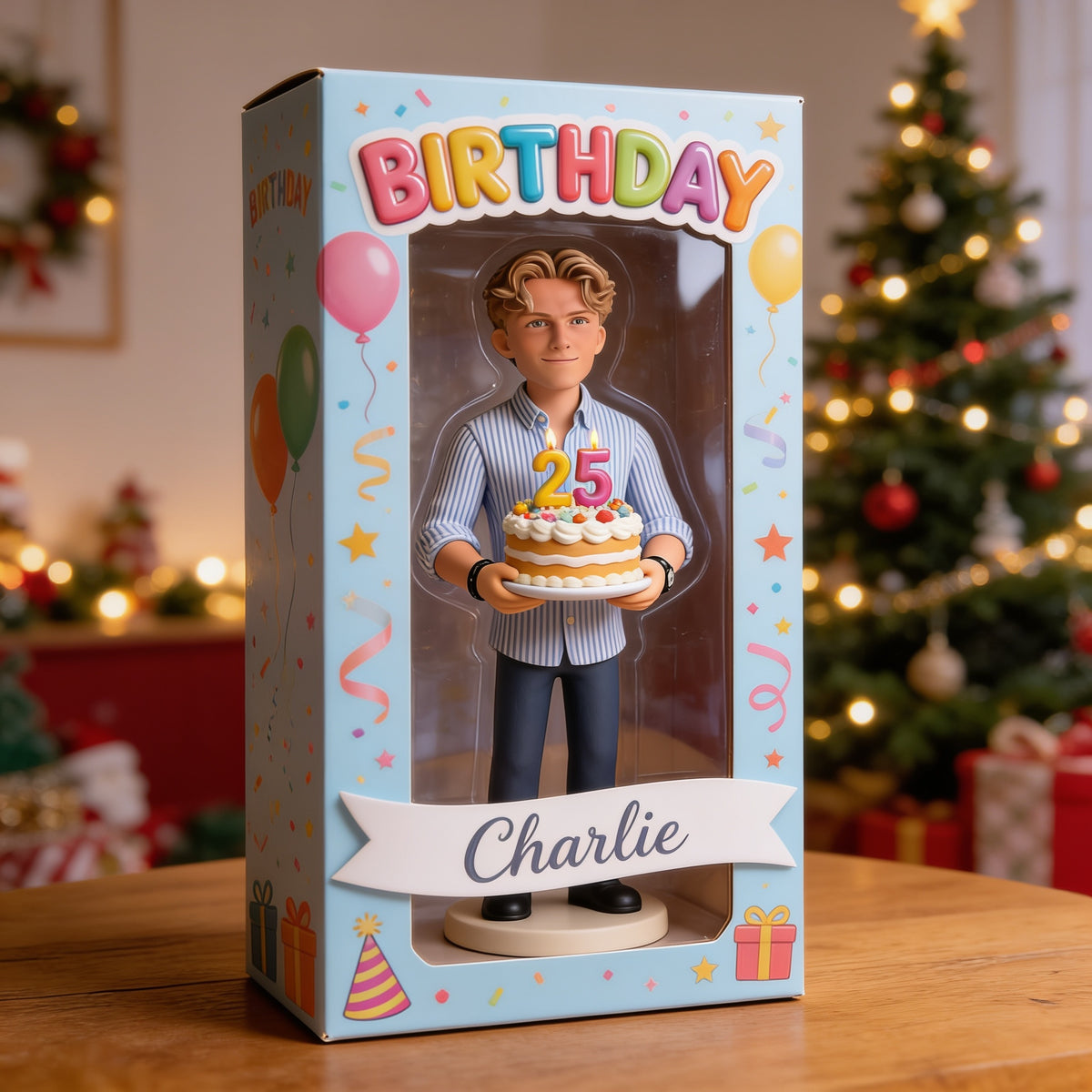 Personalized 25th Birthday Man Acrylic Display Box Gift for Him