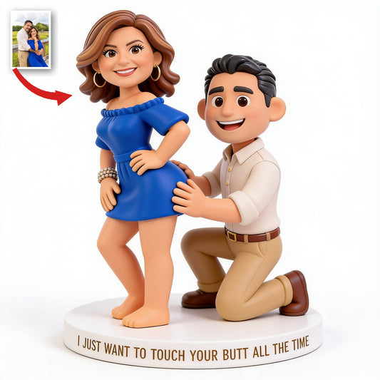 Personalized Custom Photo Middle-Aged Latino Couple Shaped Acrylic Plaque Funny Couple Gift