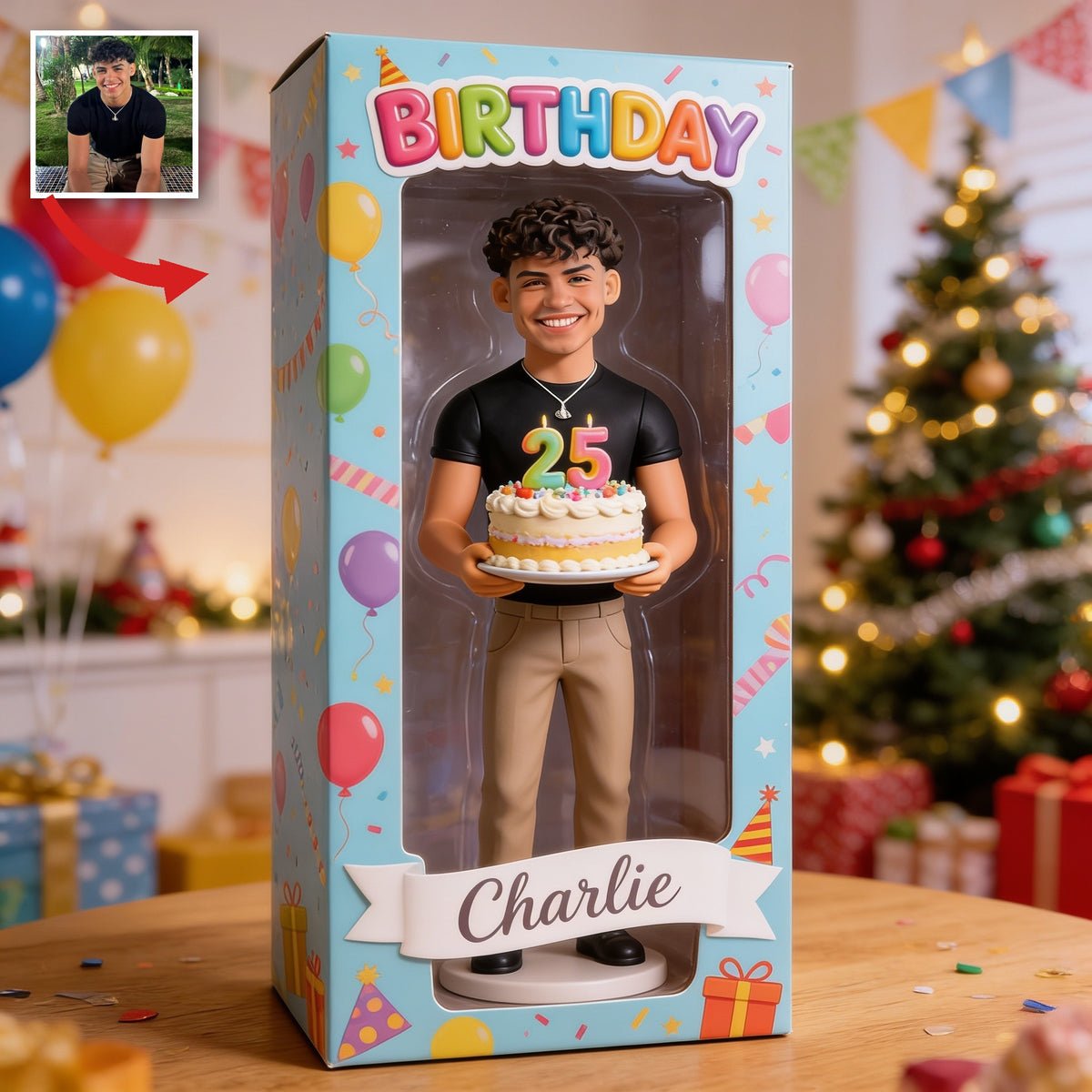 Personalized 25th Birthday Latino Man Acrylic Display Box Gift for Him