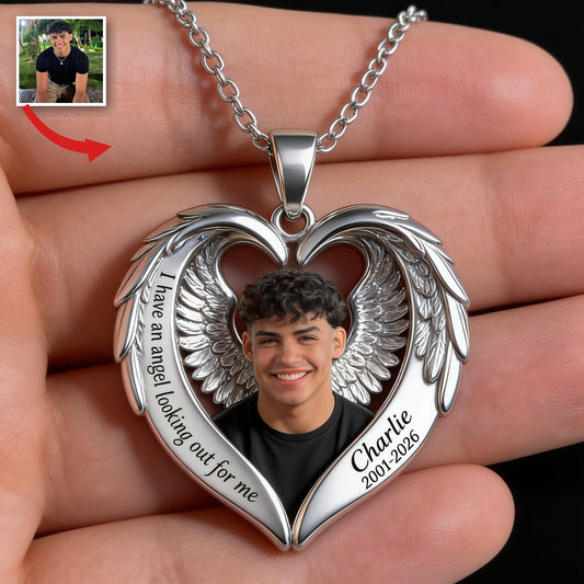 Pendentif Photo Cœur Personnalisé en Mémorial Latino