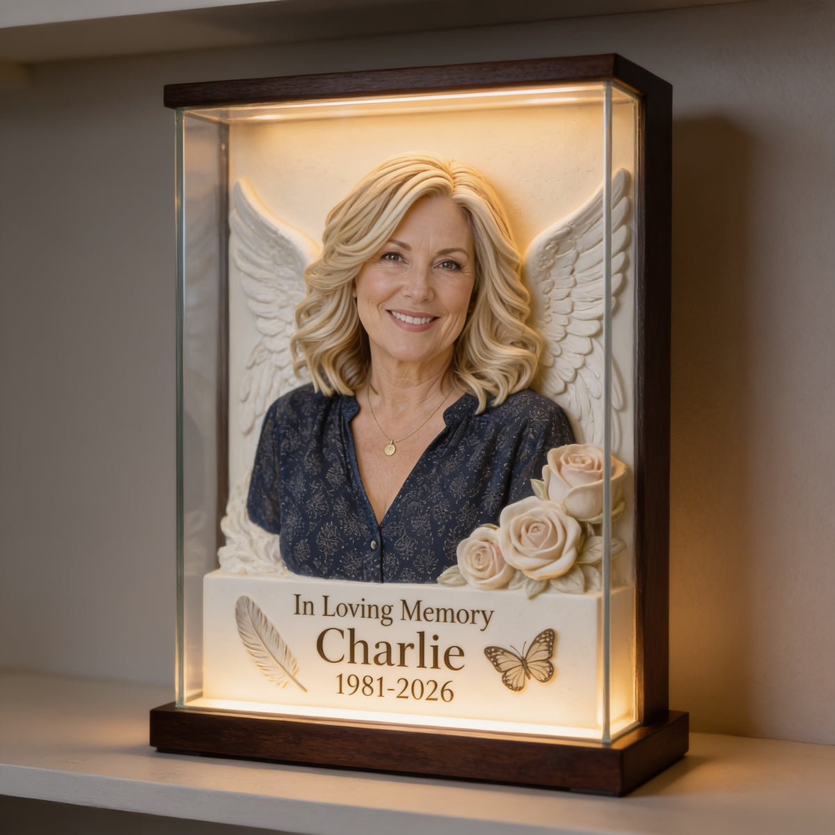 Personalized In Loving Memory Middle-Aged Woman Memorial Acrylic Plaque, Mom Wife Keepsake