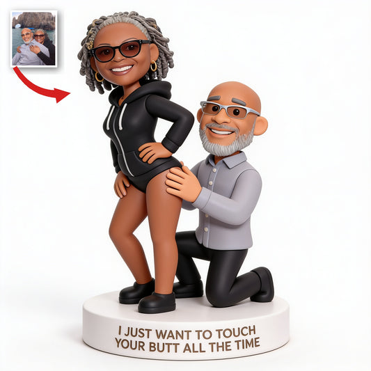 Personalized Custom Photo Middle-Aged Black Couple Custom Shaped Acrylic Plaque Funny Couple Gift