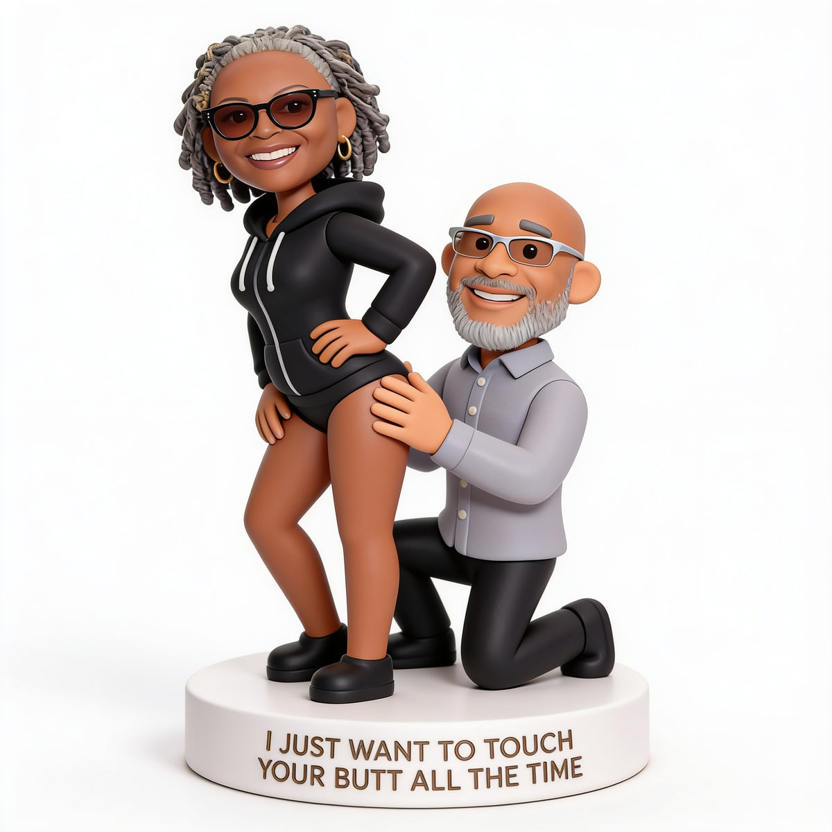 Personalized Custom Photo Middle-Aged Black Couple Custom Shaped Acrylic Plaque Funny Couple Gift