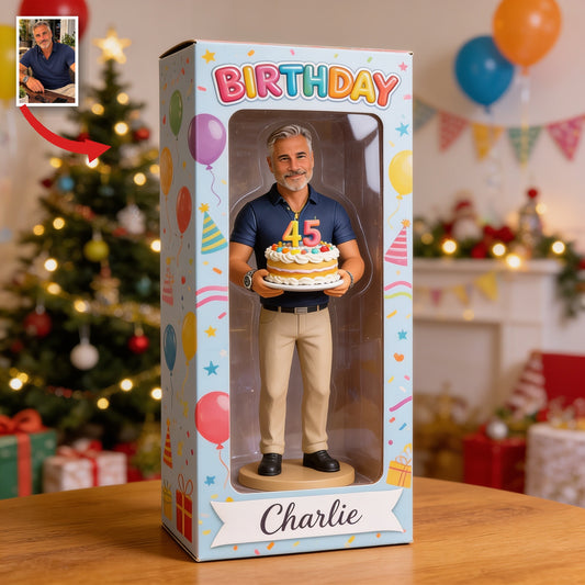 Coffret d'affichage en acrylique personnalisé pour le 45e anniversaire d'un homme d'âge moyen
