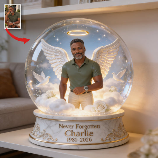 Plaque Acrylique Mémorial Personnalisée pour Homme Noir d'Âge Moyen, Cadeau de Sympathie pour Papa ou Mari