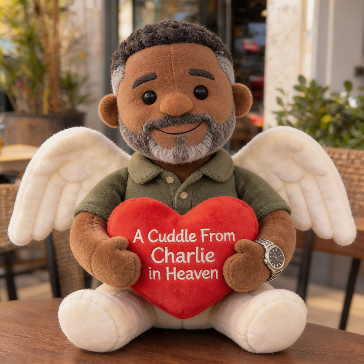Personalized Middle-Aged Black Man Memorial Pillow, Loss of Loved One Gift for Dad Husband