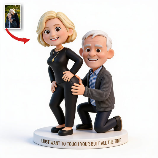 Personalized Custom Photo Older Couple Funny Shaped Acrylic Plaque Couple Gift