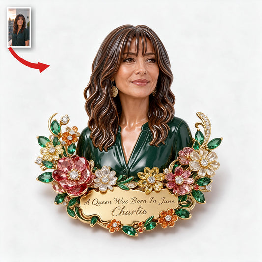 Personalized 50th Birthday Middle-Aged Latina Woman 3D Embossed Enamel Pin Gift