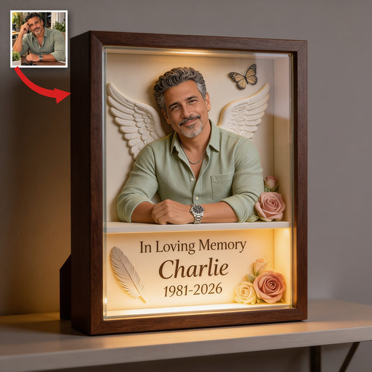 Plaque Acrylique Personnalisée en Mémoire d'un Homme Latino de Moyenne Âge