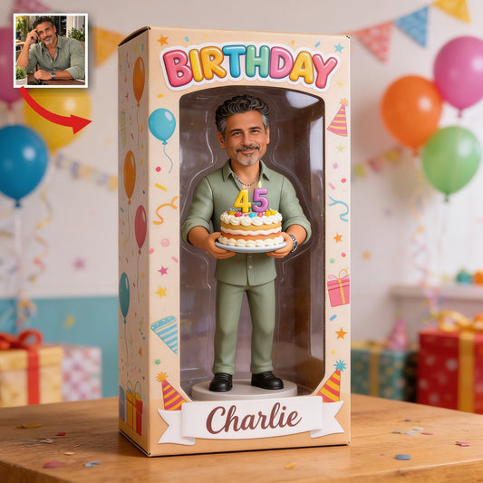 Coffret d'affichage en acrylique personnalisé pour le 45e anniversaire d'un homme latino d'âge moyen