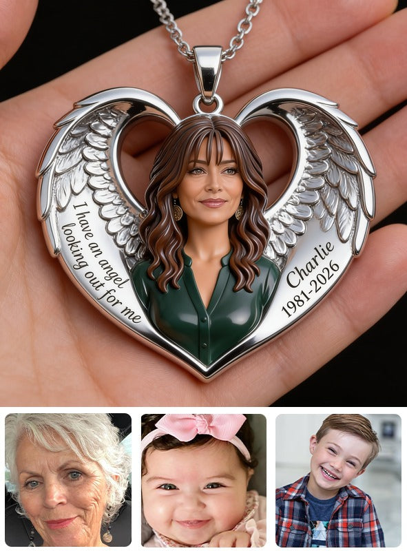 Personalized Middle-Aged Latina Woman Memorial Pendant Necklace, Mom Wife Keepsake