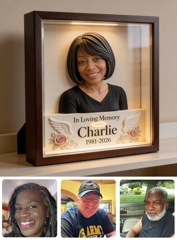 Personalized In Loving Memory Middle-Aged Black Woman Acrylic Memorial Plaque