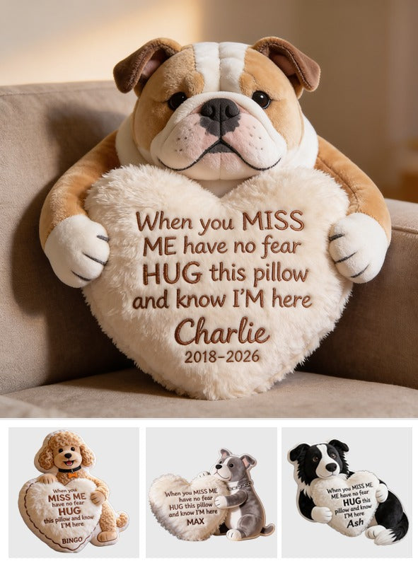 Personalized Fawn White Bulldog Memorial Faux Fur Pillow