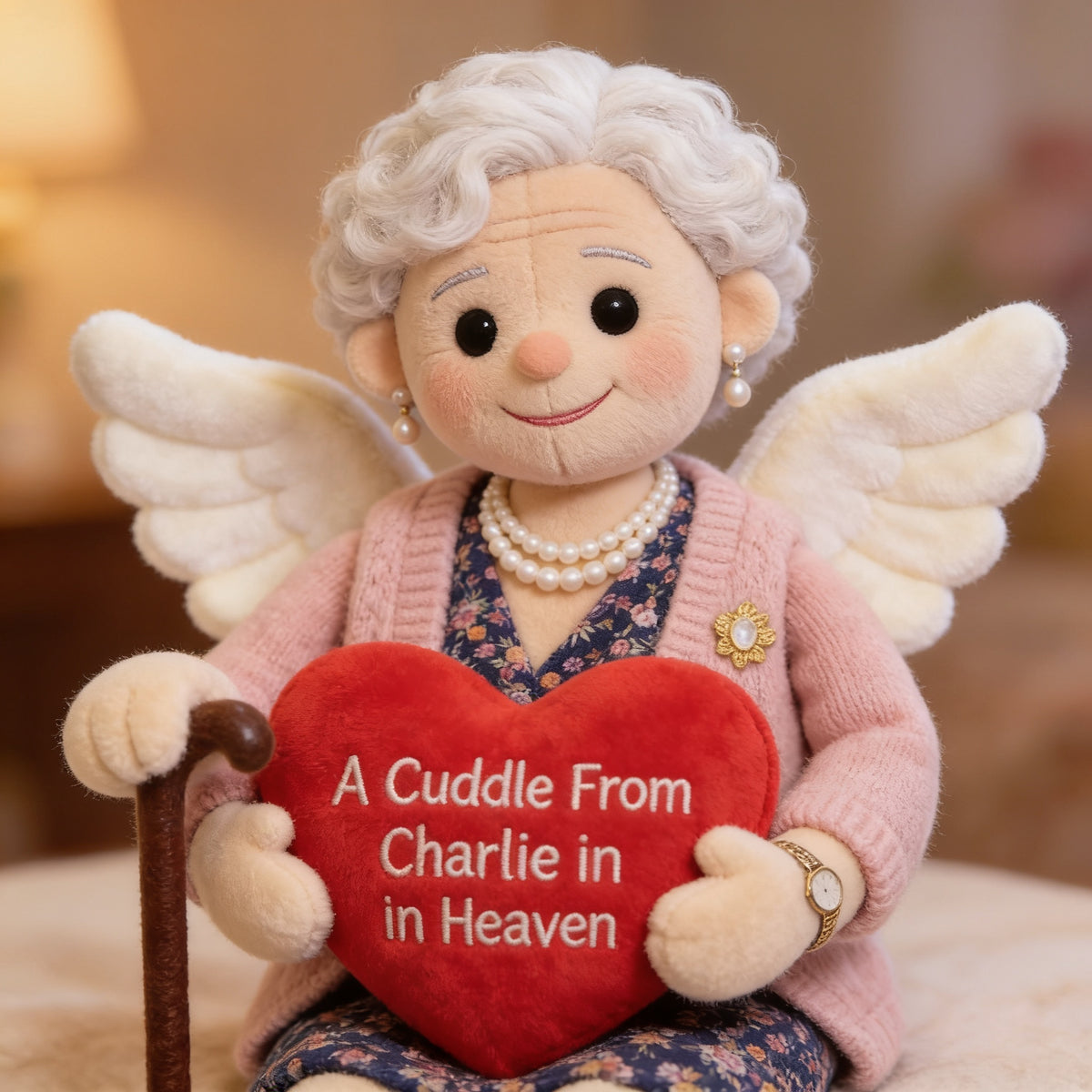 Personalized Older Black Woman Grandma Memorial Shaped Pillow Sympathy Remembrance Gift