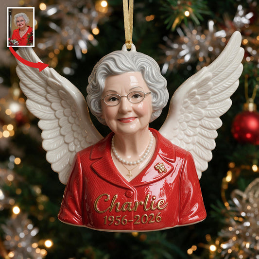 Ornement 3D Mémorial Noël Personnalisé pour Grand-Mère