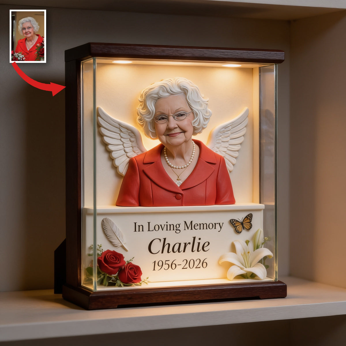 Personalized In Loving Memory Older Woman Grandma Memorial Acrylic Plaque
