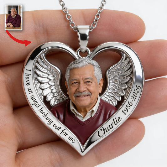 Collier Pendentif Cœur Mémorial Personnalisé pour Grand-Père Latino