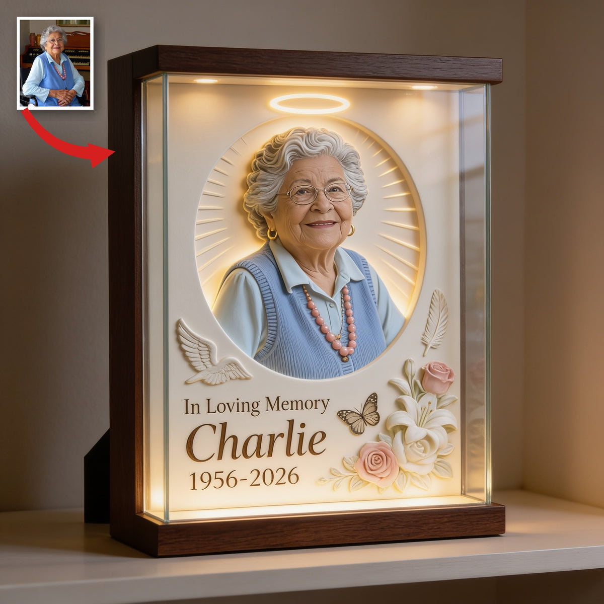 Personalized In Loving Memory Older Latina Woman Grandma Memorial Acrylic Plaque
