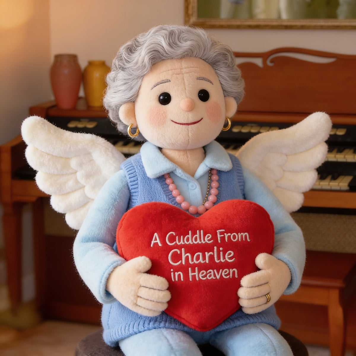 Personalized Memorial Older Latina Woman Grandma Shaped Pillow, Loss Of Loved One Gift