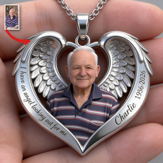 Collier Pendentif Mémorial Personnalisé pour Grand-Père