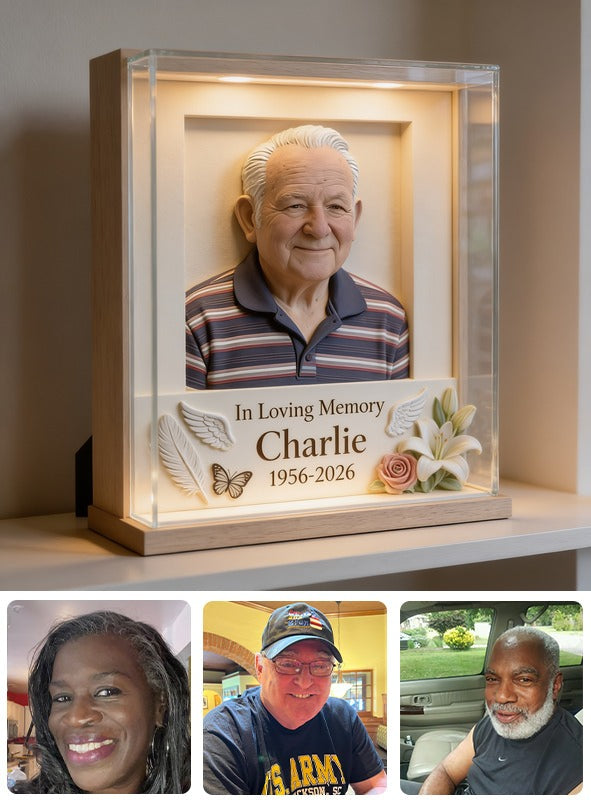 Personalized In Loving Memory Older Man Grandpa Custom Shaped Acrylic Memorial Plaque