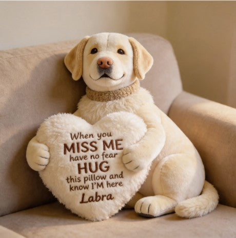 Coussin commémoratif personnalisé en fausse fourrure - À partir d'une photo - Quand tu me manques