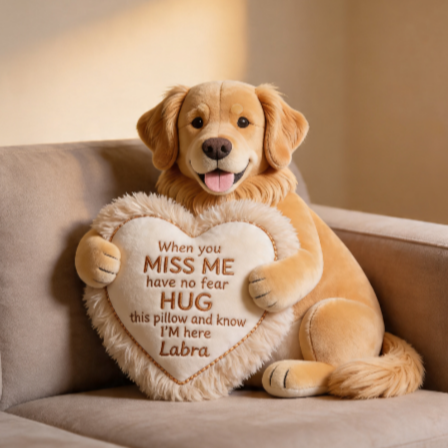 Coussin en Peluche Labrador Personnalisé – Cadeau Unique pour Enfants et Couples