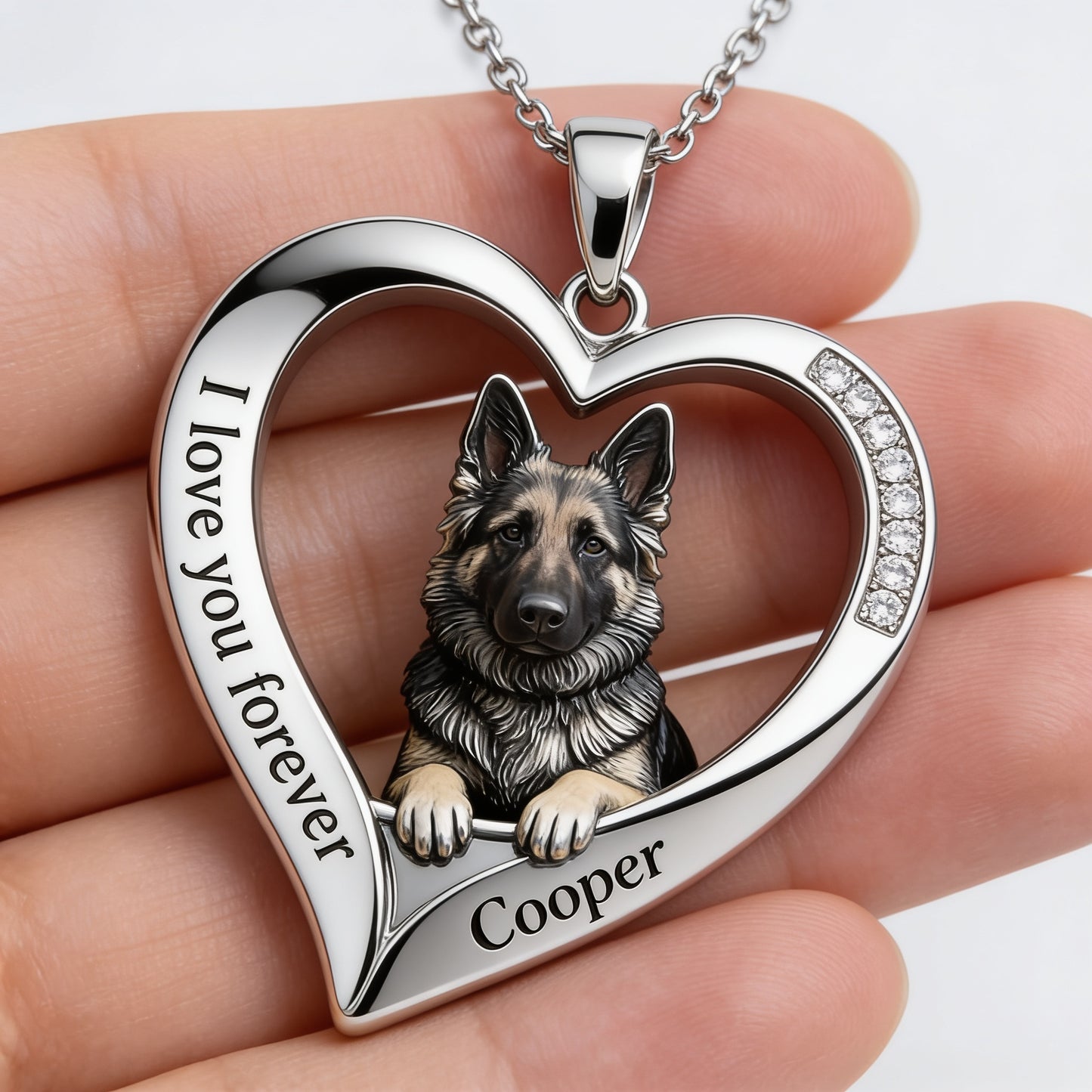 Collier pendentif en métal personnalisé en forme de chien, réalisé à partir de n'importe quelle photo