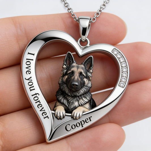 Collier pendentif en métal personnalisé en forme de chien, réalisé à partir de n'importe quelle photo