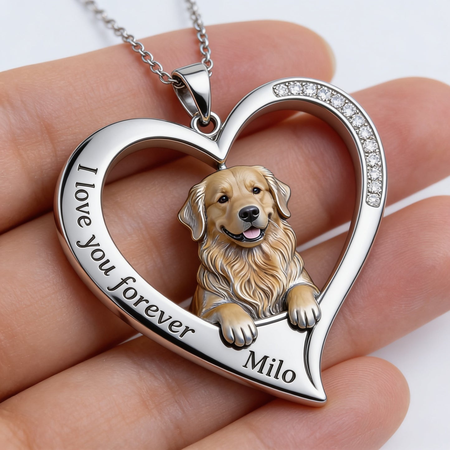 Collier pendentif en métal personnalisé en forme de chien, réalisé à partir de n'importe quelle photo