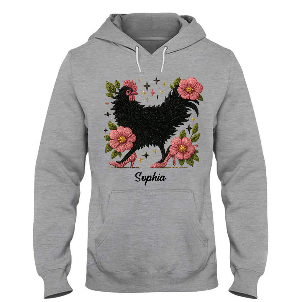 Poulet fleuri - T-shirt et sweat à capuche personnalisés avec motif poulet