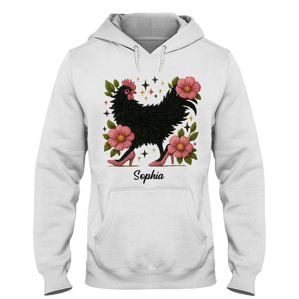 Poulet fleuri - T-shirt et sweat à capuche personnalisés avec motif poulet