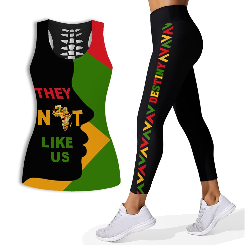 They Not Like Us - Personalized Juneteenth Hollow Tank Top and Leggings