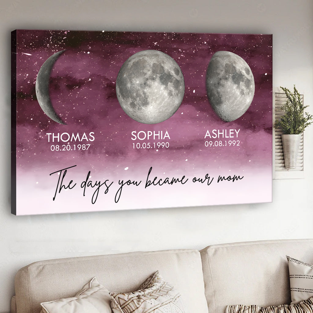 Les jours où tu es devenue notre maman - Toile et affiche personnalisées pour maman