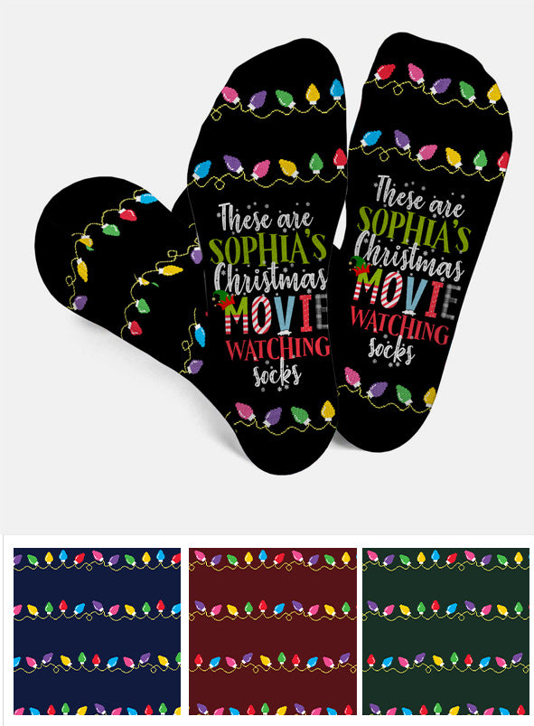 Chaussettes de Noël personnalisées pour regarder des films de Noël