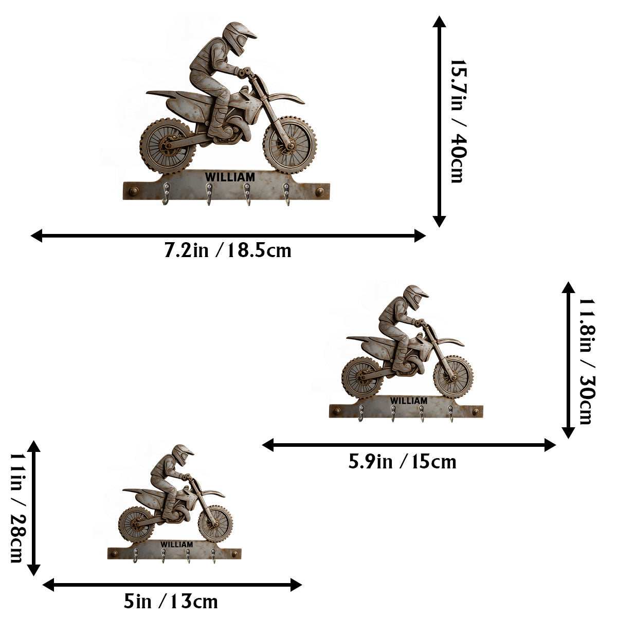 Dirt Bike/ Motocross Key Hanger - Personalized Dirt Bike Custom Shaped Key Rack