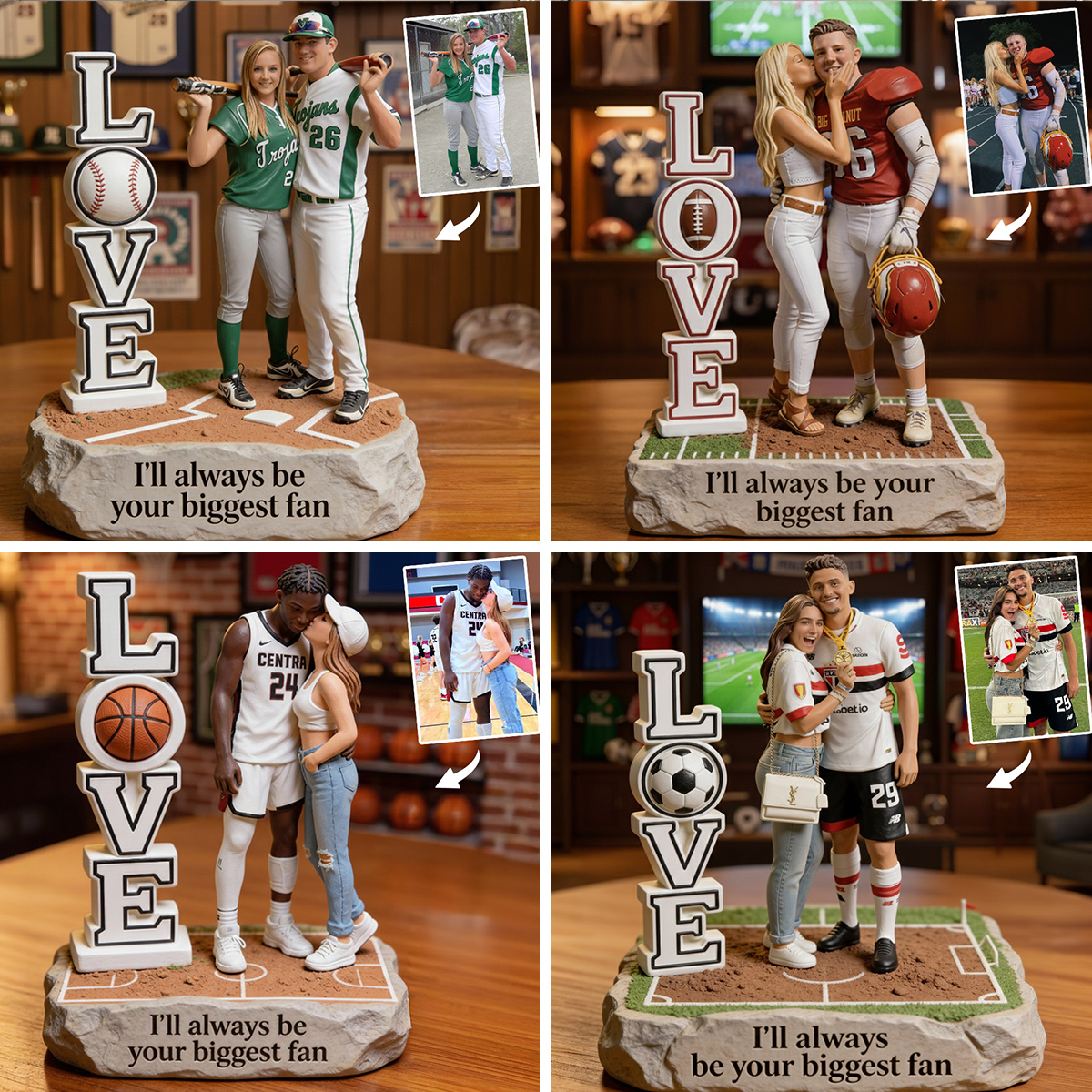 I’ll Always Be Your Biggest Fan - Personalized Football Custom Shaped Acrylic Plaque