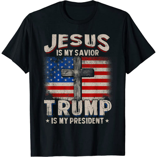 T-shirt et sweat à capuche « Jésus est mon sauveur, Trump est mon président » 0924
