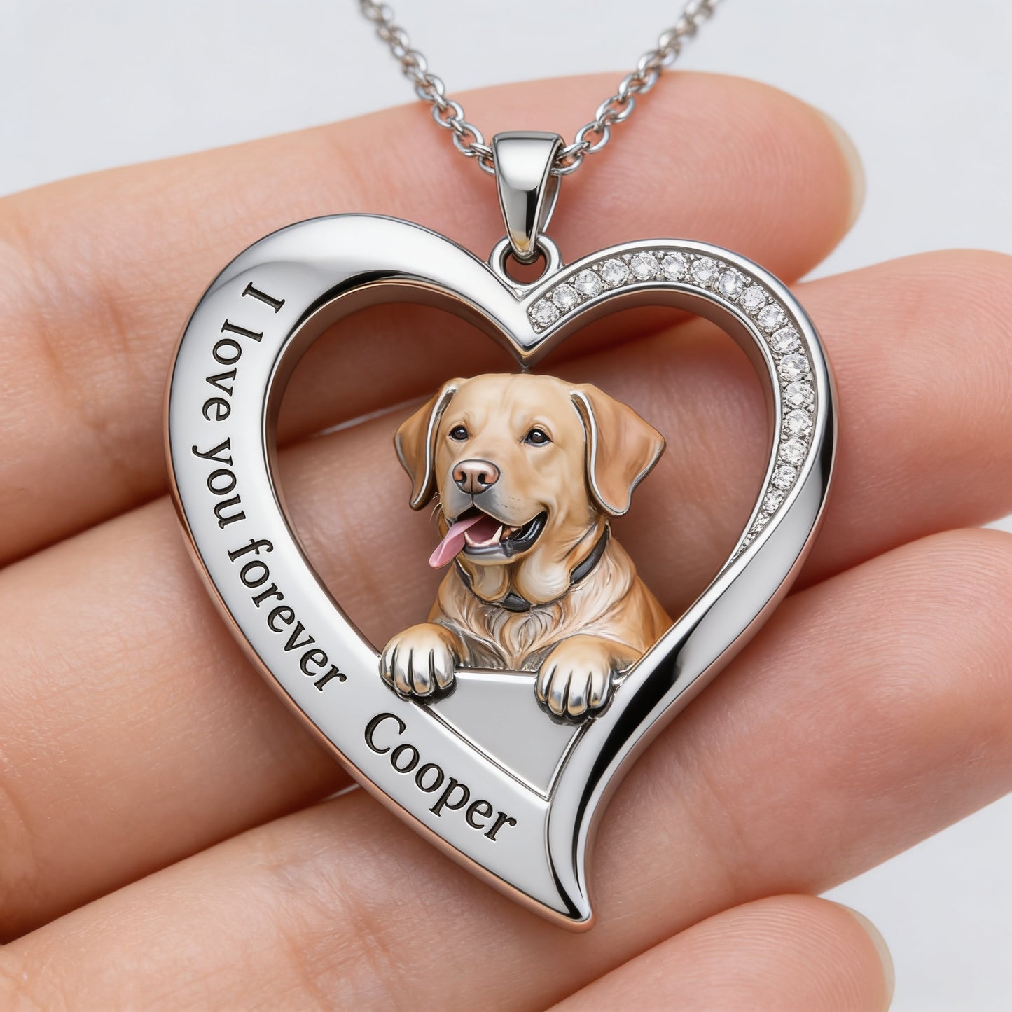Collier pendentif en métal personnalisé en forme de chien, réalisé à partir de n'importe quelle photo