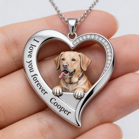 Collier pendentif en métal personnalisé en forme de chien, réalisé à partir de n'importe quelle photo