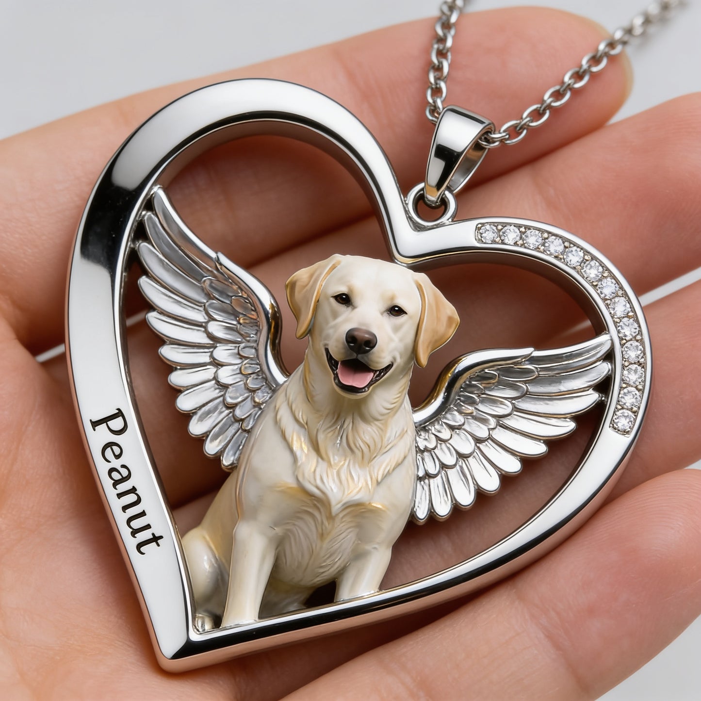 Custom Labrador Dog Photo Shaped Metal Pendant Necklace Personalized Pet Memorial Jewelry Sympathy Gift for Lab Owners Casual Wear Travel Accessory