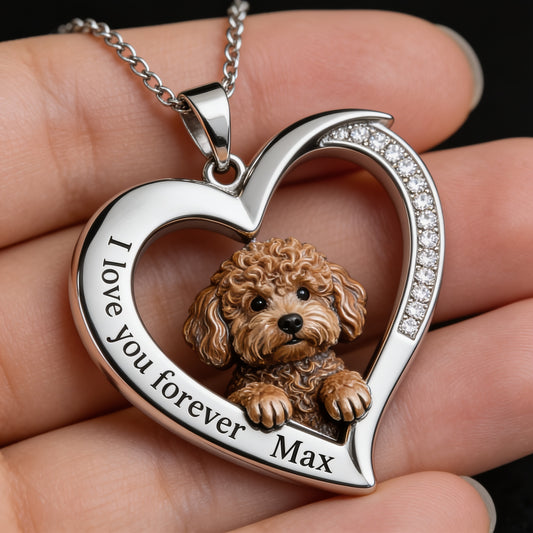 Collier pendentif en métal personnalisé en forme de chien, réalisé à partir de n'importe quelle photo