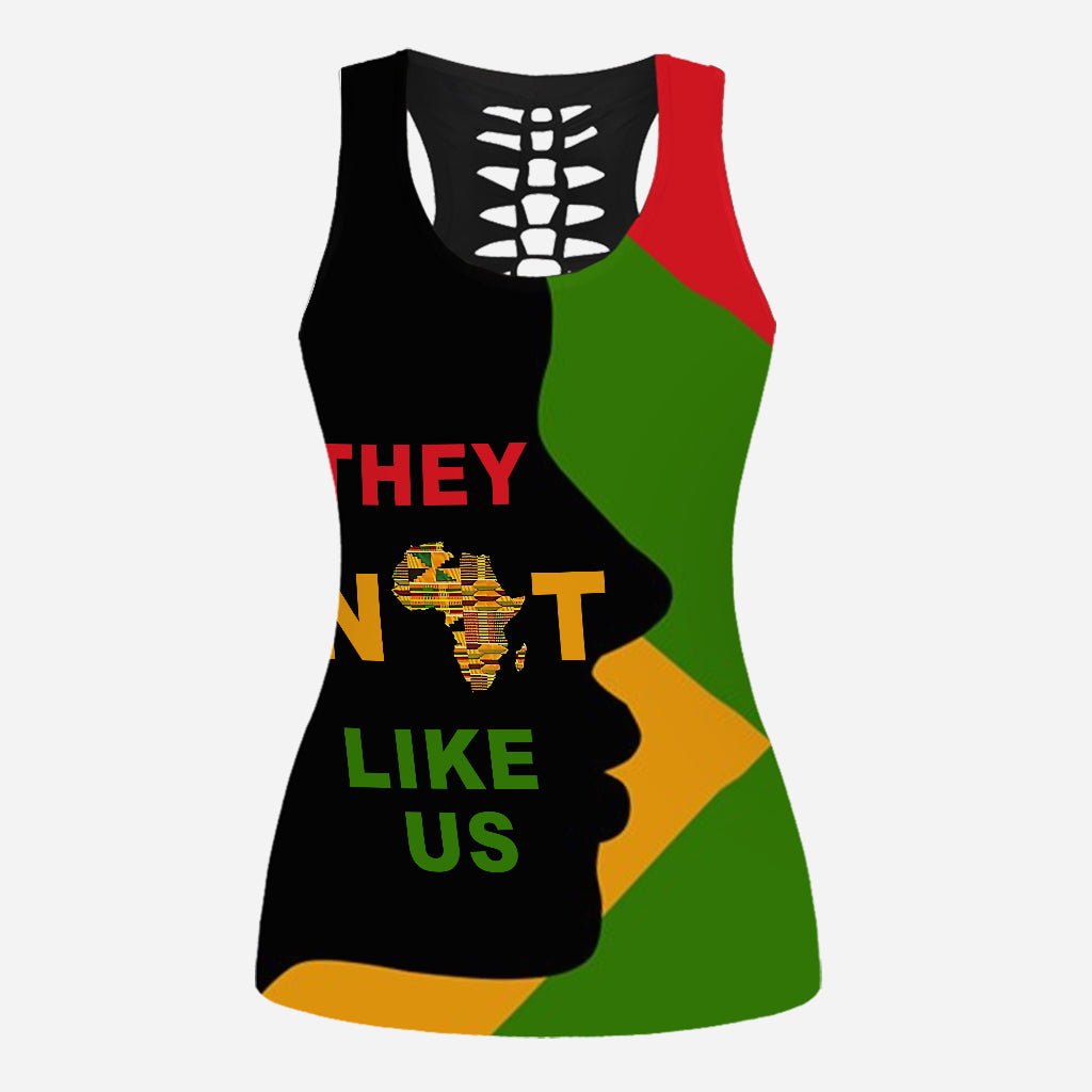 They Not Like Us - Personalized Juneteenth Hollow Tank Top and Leggings