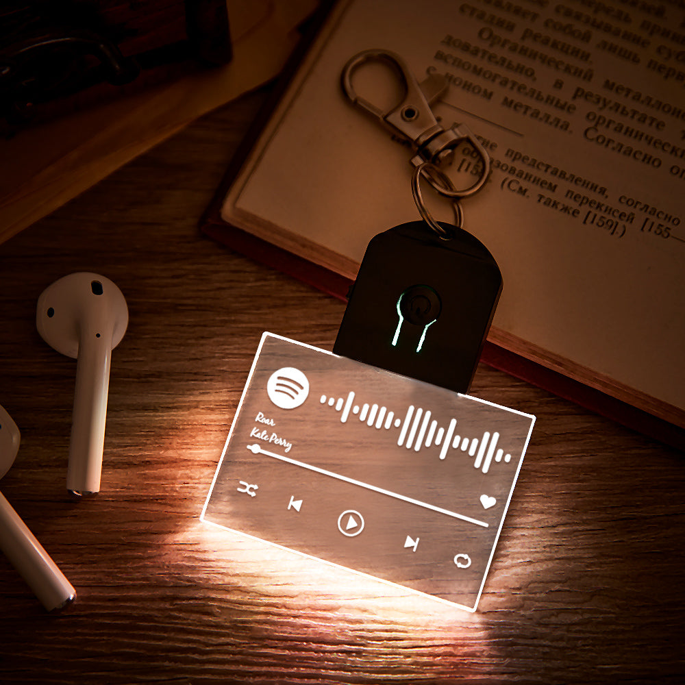 Porte-clés lumineux LED personnalisé avec code musical - cadeau idéal - Porte-clés personnalisé