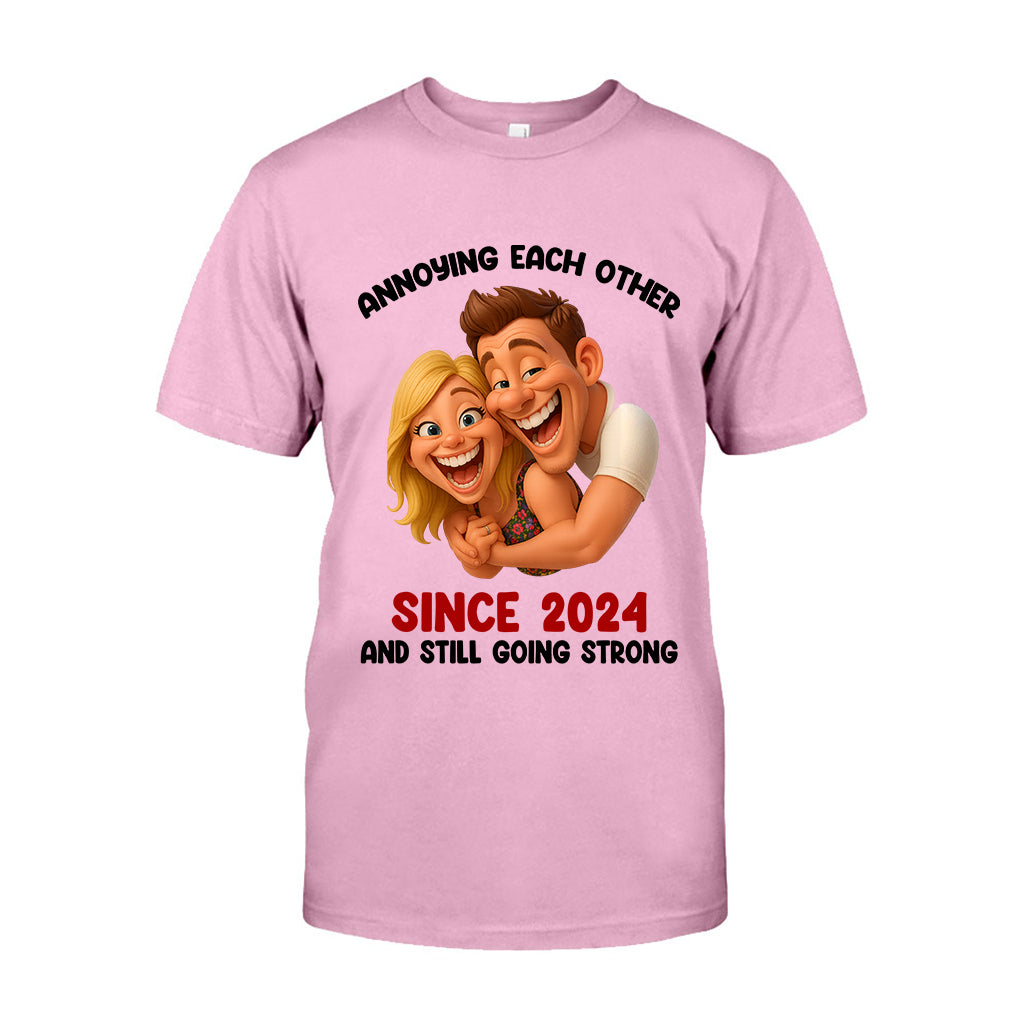 Funny Gift Cartoonish Exaggerated Mascot Style - Personalized Couple T-shirt And Hoodie