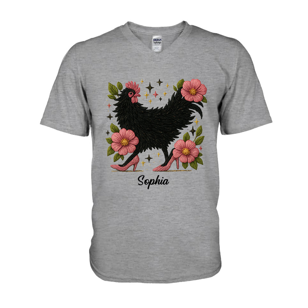 Poulet fleuri - T-shirt et sweat à capuche personnalisés avec motif poulet
