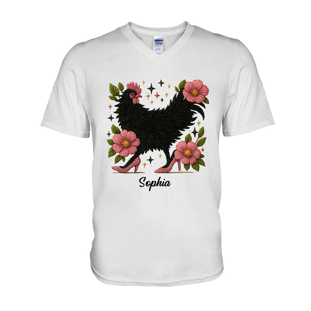Poulet fleuri - T-shirt et sweat à capuche personnalisés avec motif poulet