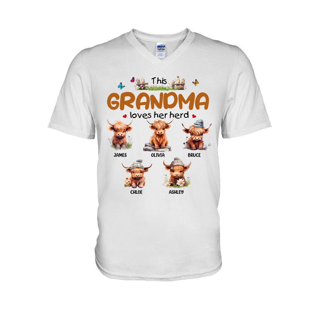 Cette grand-mère aime son troupeau - T-shirt et sweat à capuche personnalisés pour grand-mère