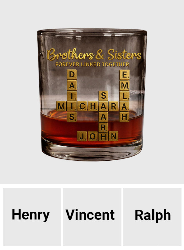 Mots croisés Scrabble pour frères et sœurs - Verre à whisky personnalisé pour frères et sœurs