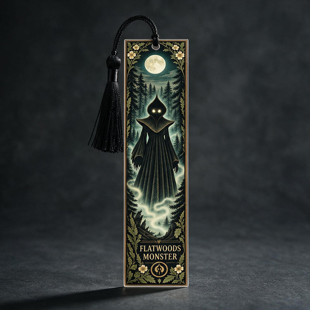 Personalized Flatwoods Monster Acrylic Bookmark with Tassel, Spooky Cryptid Book Lover Gift